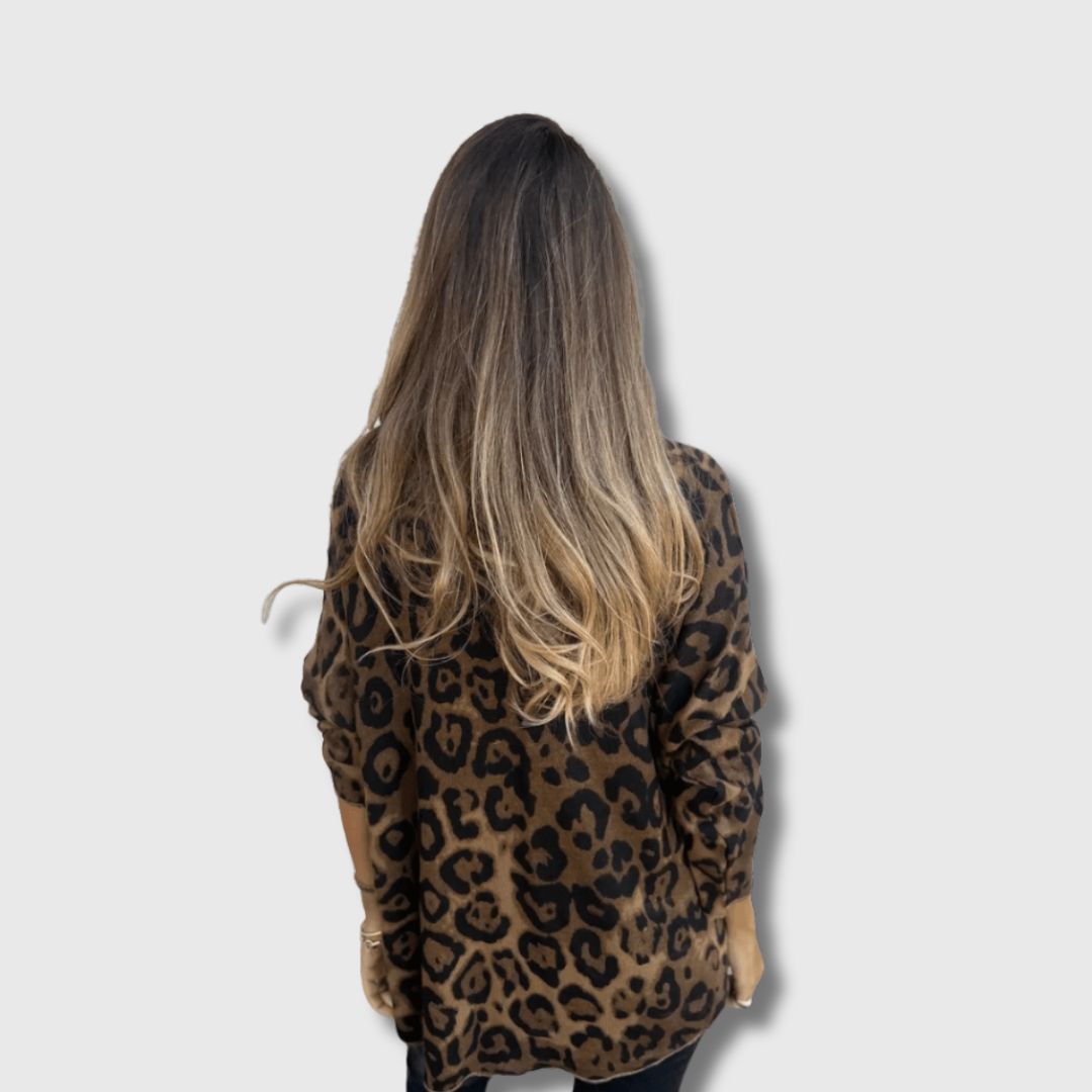 Elvéra - Haut Décontracté avec Imprimé Léopard