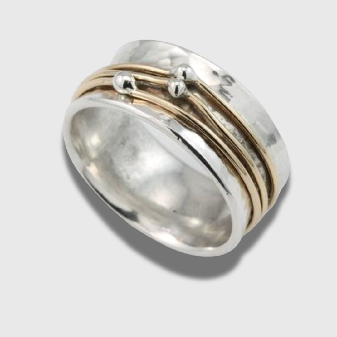 Shine - Bague en argent avec finition or vintage