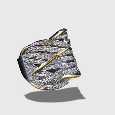 Bague tordue élégante à plusieurs couches