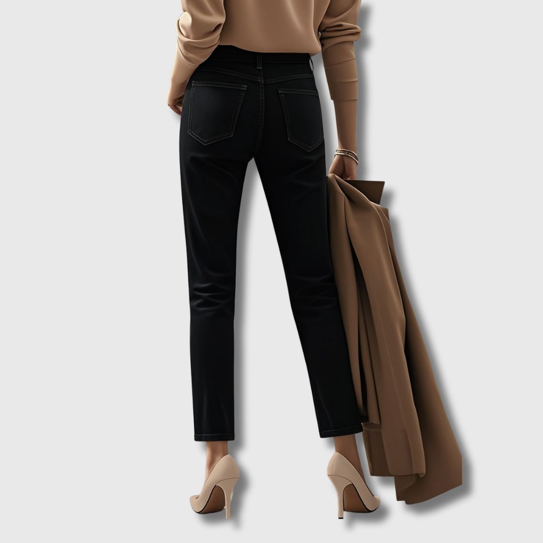 Marine - Femme Pantalon Droit Stretch | Édition Limitée
