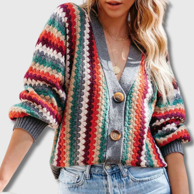 Amalia - Cardigan Rétro Multicolore