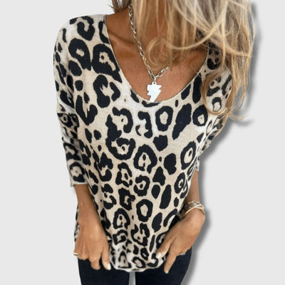 Elvéra - Haut Décontracté avec Imprimé Léopard
