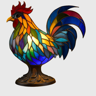 Hector - Lampe Coq en Verre Coloré