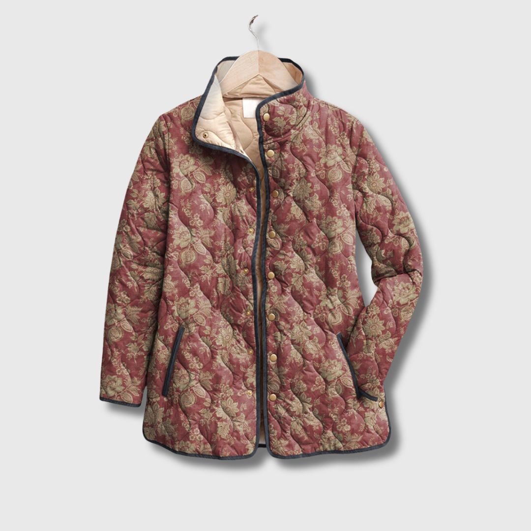 Auréane - Veste Matelassée Florale Rétro