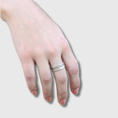 Shine - Bague en argent avec finition or vintage