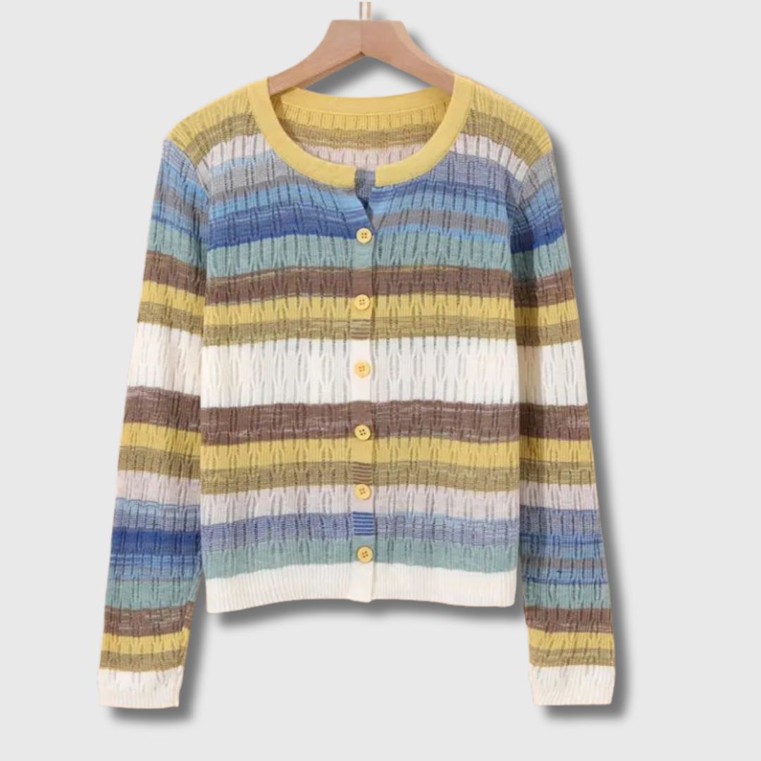 Myrna - Cardigan Inspiré Vintage à Rayures