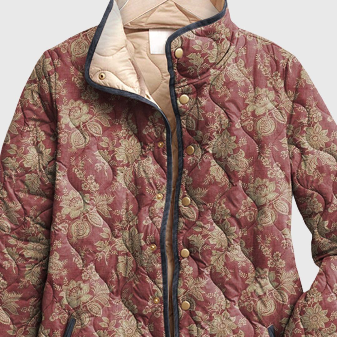 Auréane - Veste Matelassée Florale Rétro
