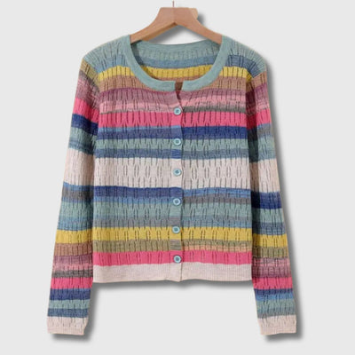 Myrna - Cardigan Inspiré Vintage à Rayures