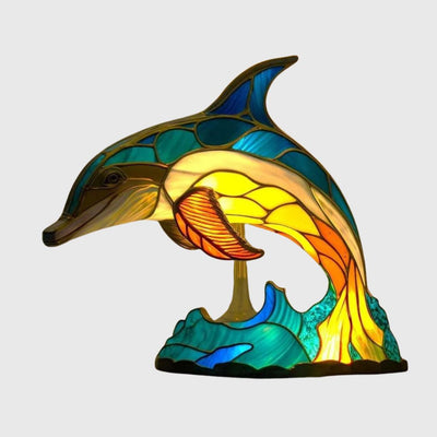 Flip - Lampe Dauphin en Verre Coloré