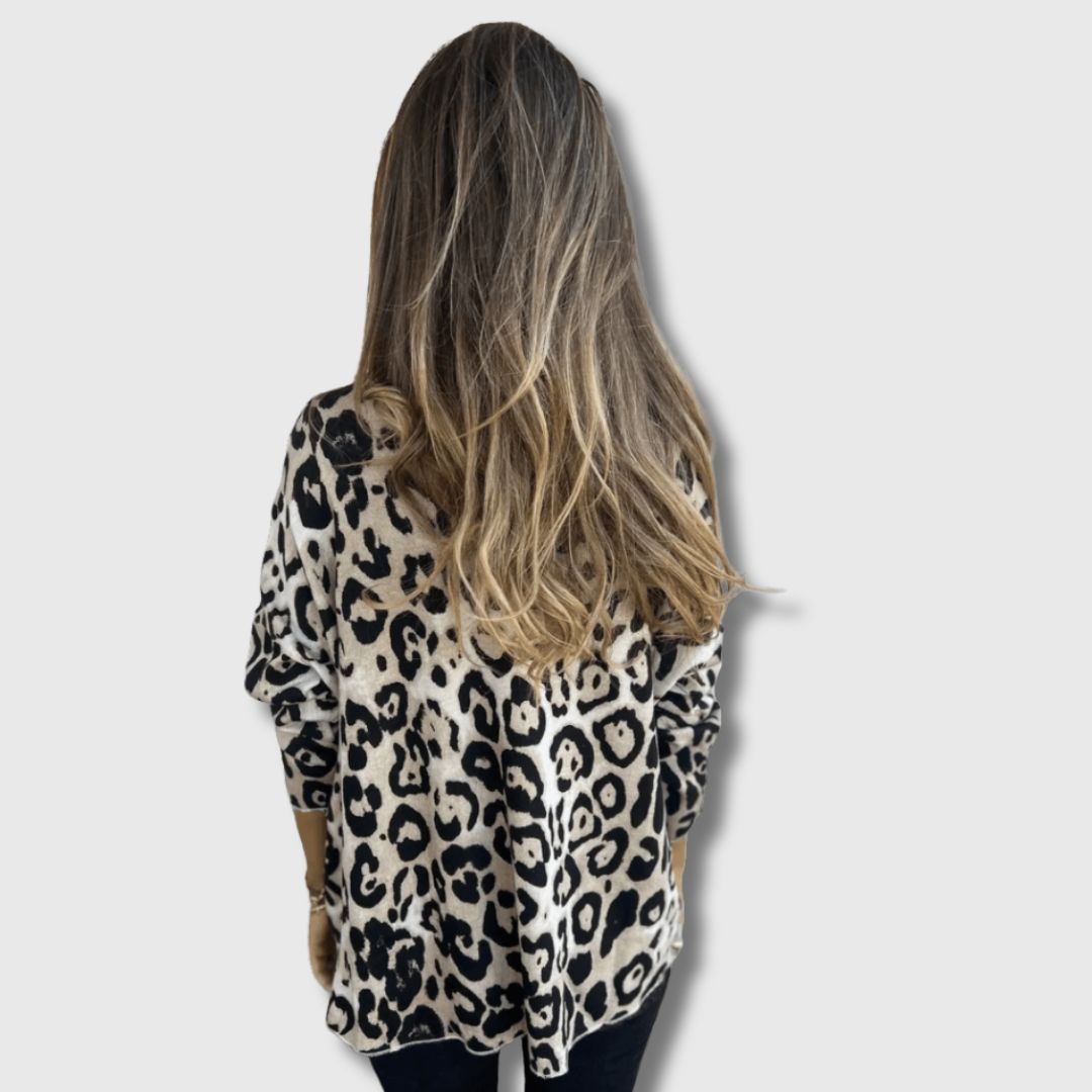 Elvéra - Haut Décontracté avec Imprimé Léopard
