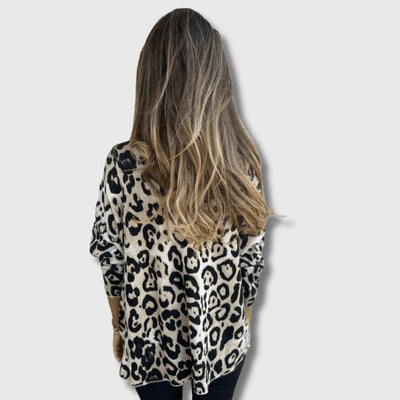 Elvéra - Haut Décontracté avec Imprimé Léopard