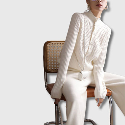 Aline - Pull à Col Haut Boutonné Femme | Édition Limitée