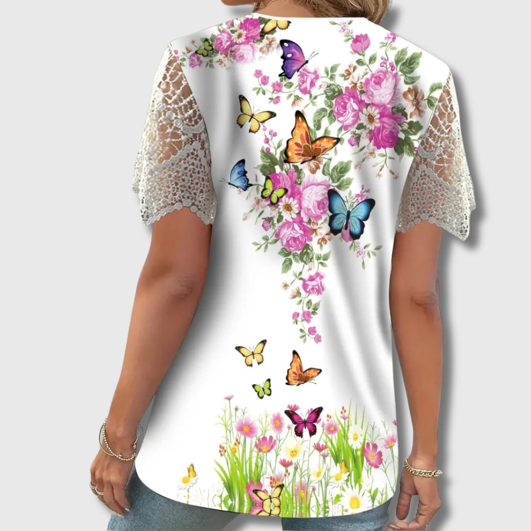 Maria - Blouse Élégante à Motifs