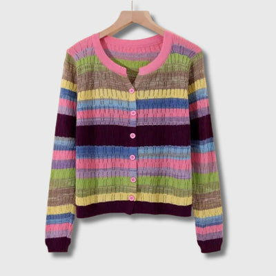 Myrna - Cardigan Inspiré Vintage à Rayures