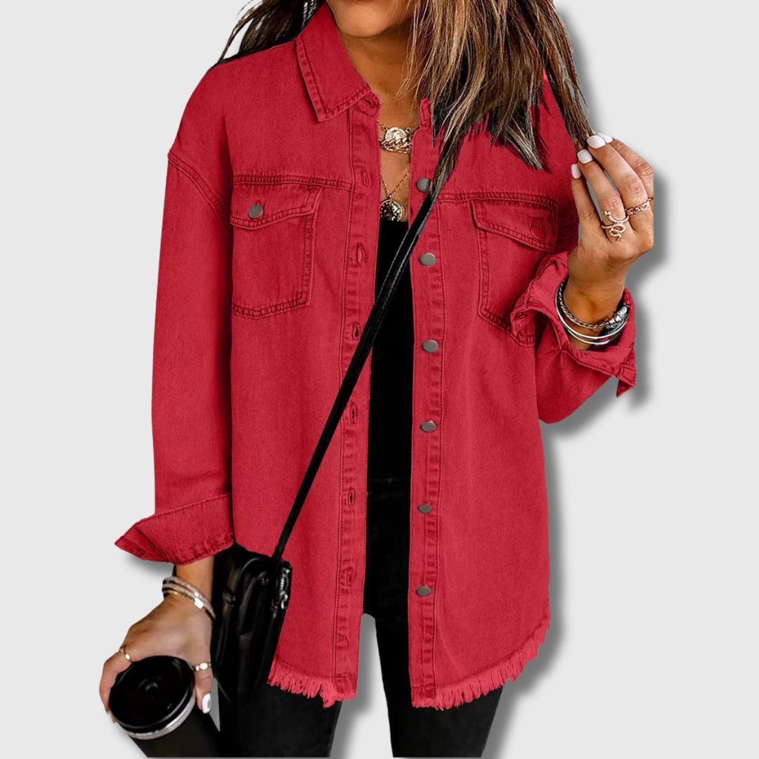 Cherry - Chemise à Ourlet Effiloché