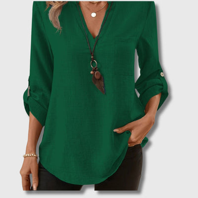 Chemise Élégante à Col V pour Femme