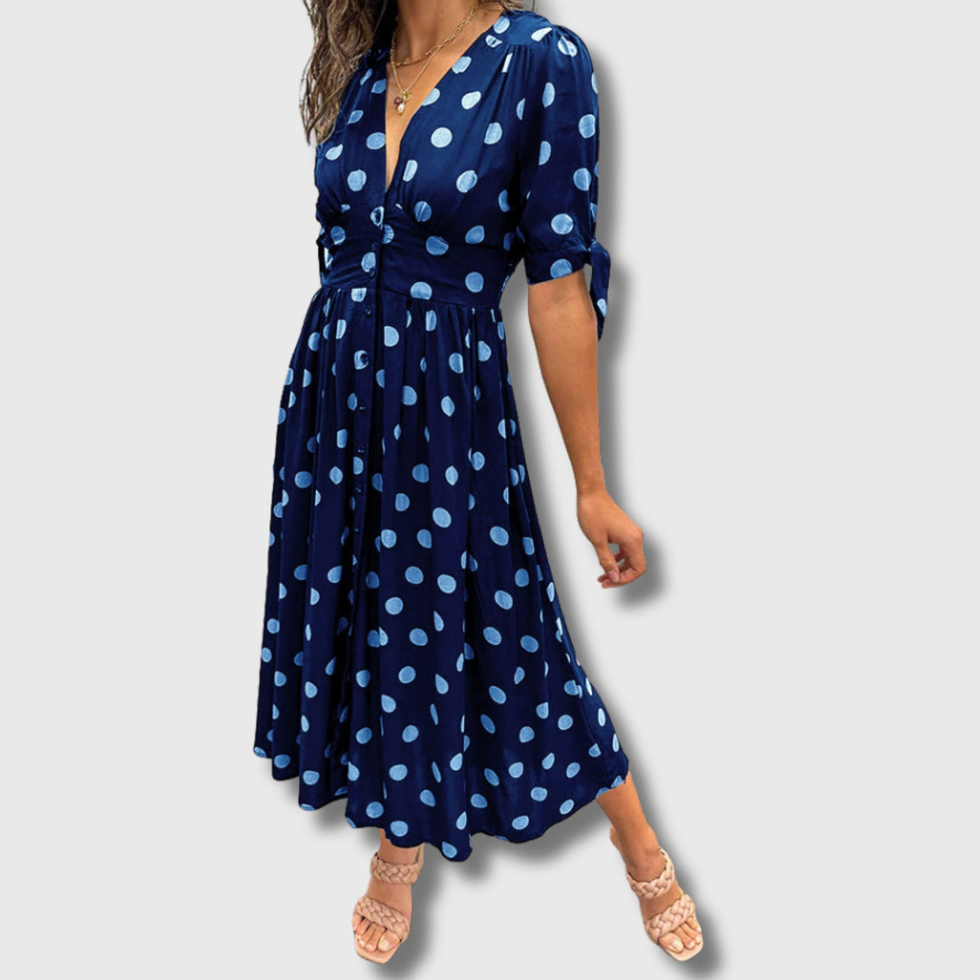 Monique™ | Robe Élégante à Pois pour Femmes