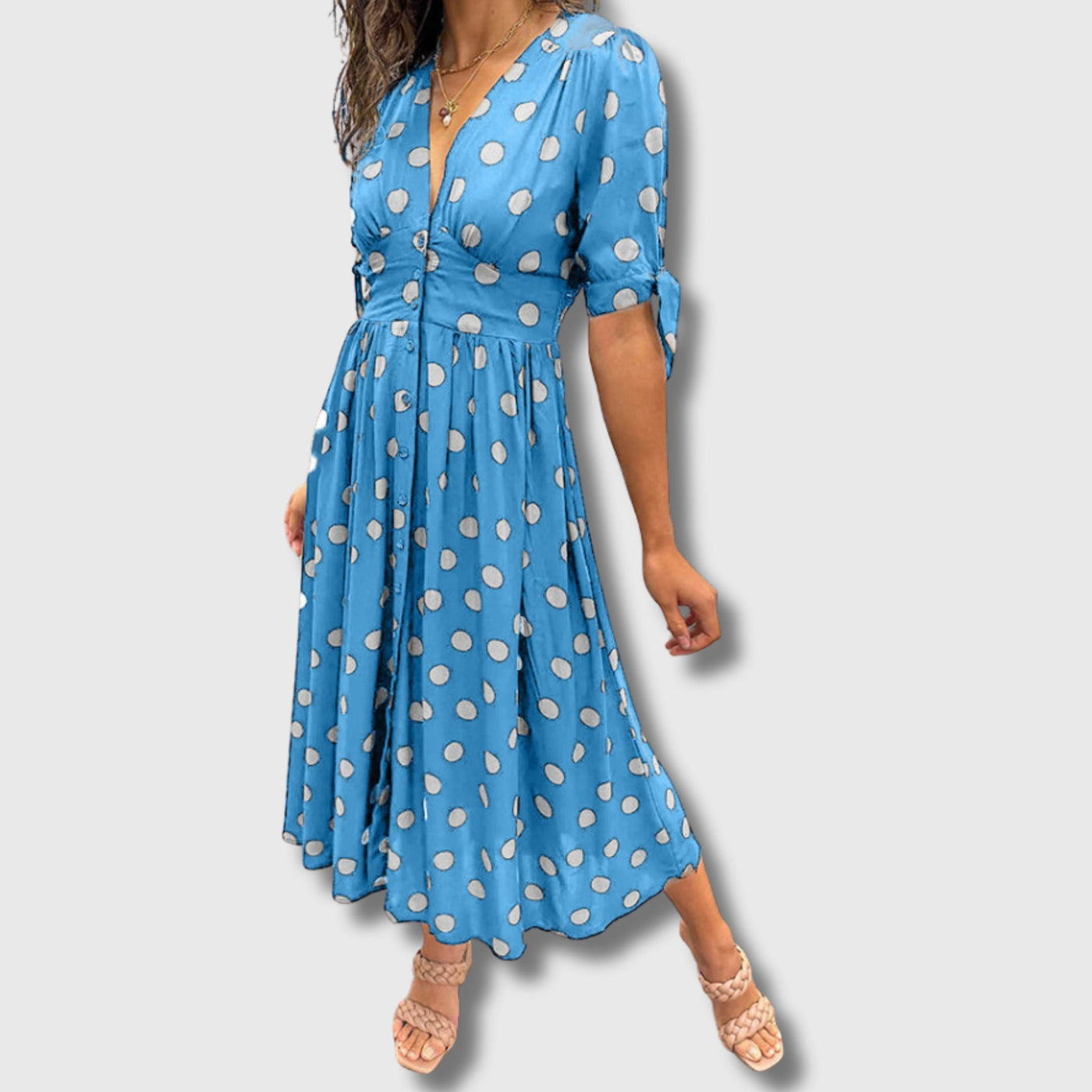 Monique™ | Robe Élégante à Pois pour Femmes
