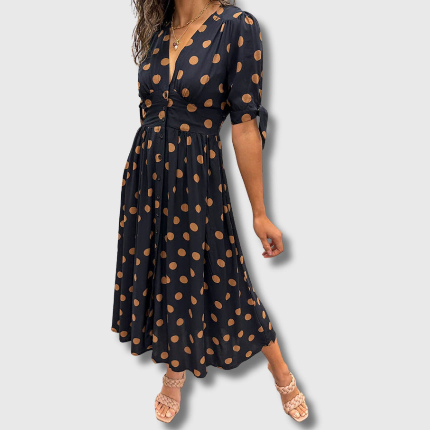 Monique™ | Robe Élégante à Pois pour Femmes